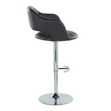Margarite - Contemporary Ajustable Barstool With Swivel With Rounded T Footrest (Set of 2) - Furniture Home Direct