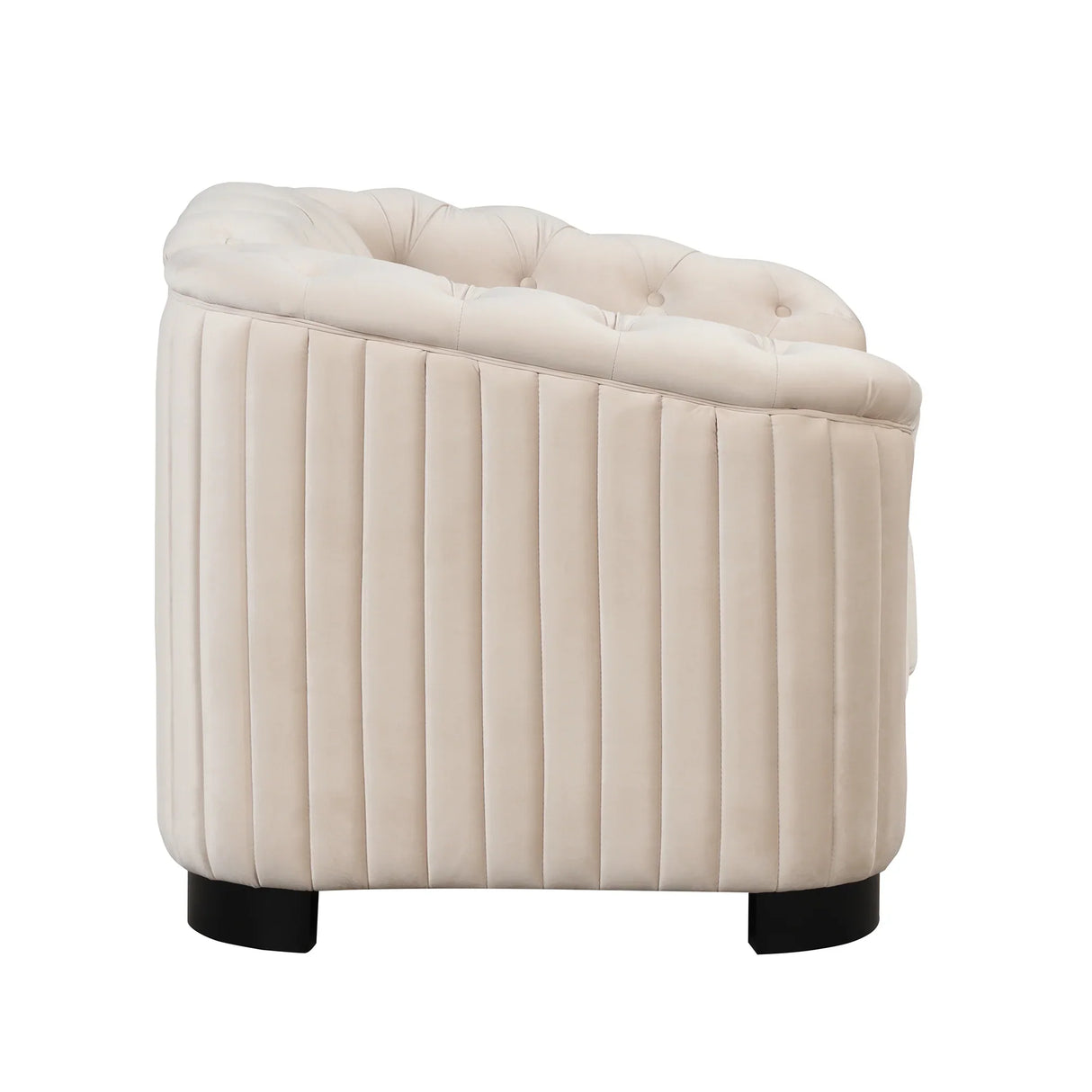 Modern 3-Piece Velvet Upholstered Living Room Set Including Sofa, Love Seat and Chair, Beige - Furniture Home Direct