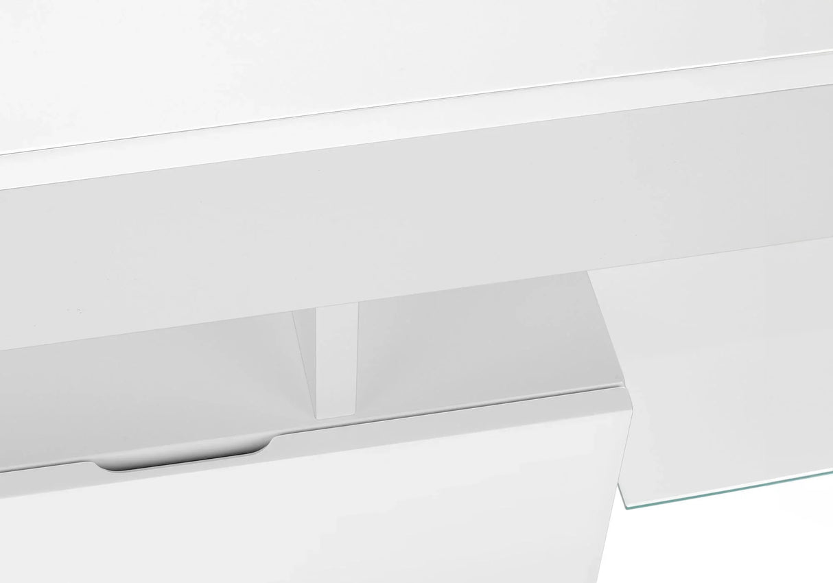 TV Stand, Console, Media Entertainment Center, Storage Cabinet, Glossy Contemporary & Modern - White - Furniture Home Direct