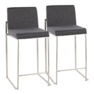 Fuji - Contemporary High Back Counter Stool, Functional Design - Furniture Home Direct