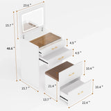 Vanity Table With Flip Top Four Drawers And Stool White - Furniture Home Direct
