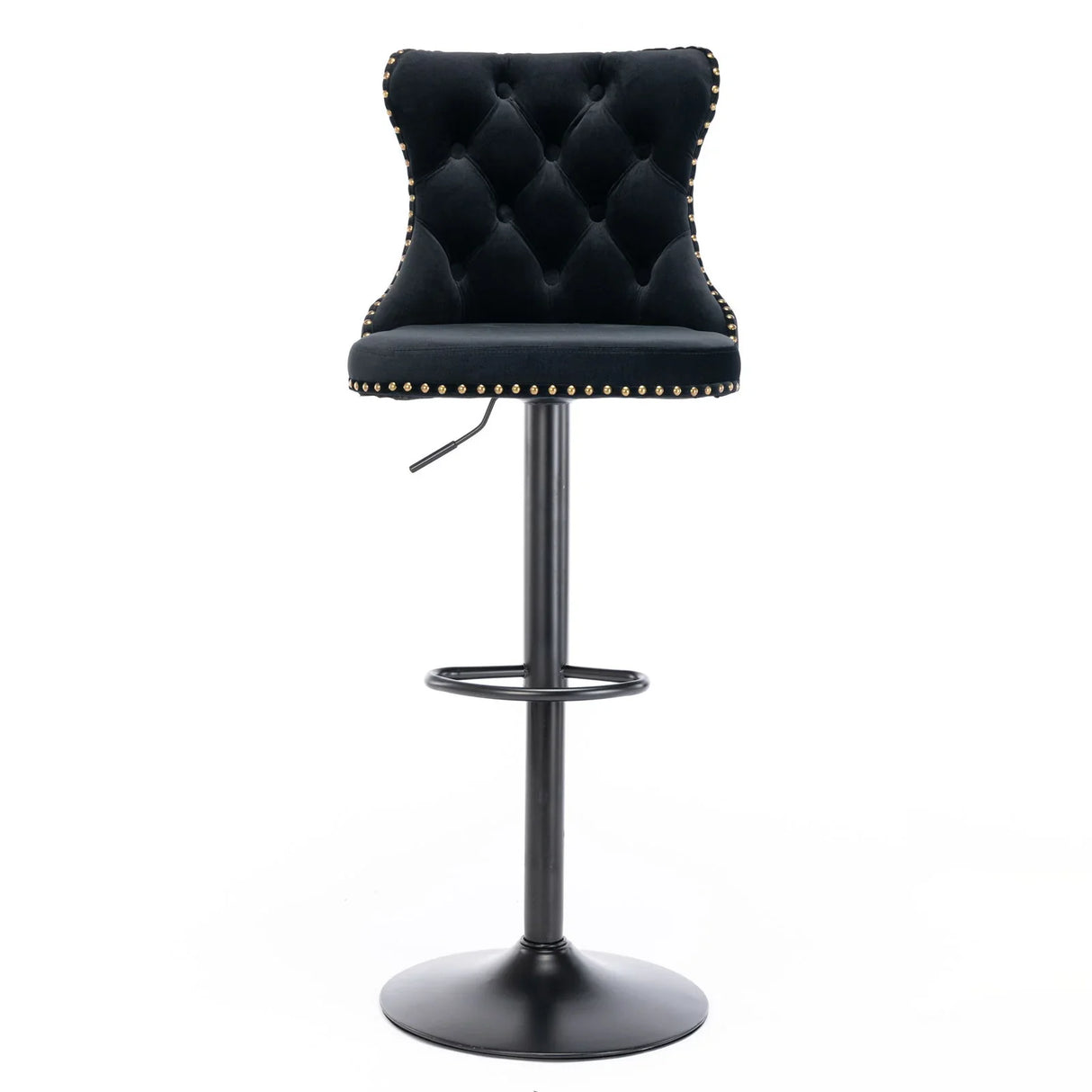Swivel Velvet Barstools Adjusatble Seat Height, Modern Upholstered Bar Stools With Backs Comfortable Tufted For Home Pub And Kitchen Island (Set of 2) - Furniture Home Direct