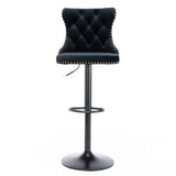 Swivel Velvet Barstools Adjusatble Seat Height, Modern Upholstered Bar Stools With Backs Comfortable Tufted For Home Pub And Kitchen Island (Set of 2) - Furniture Home Direct