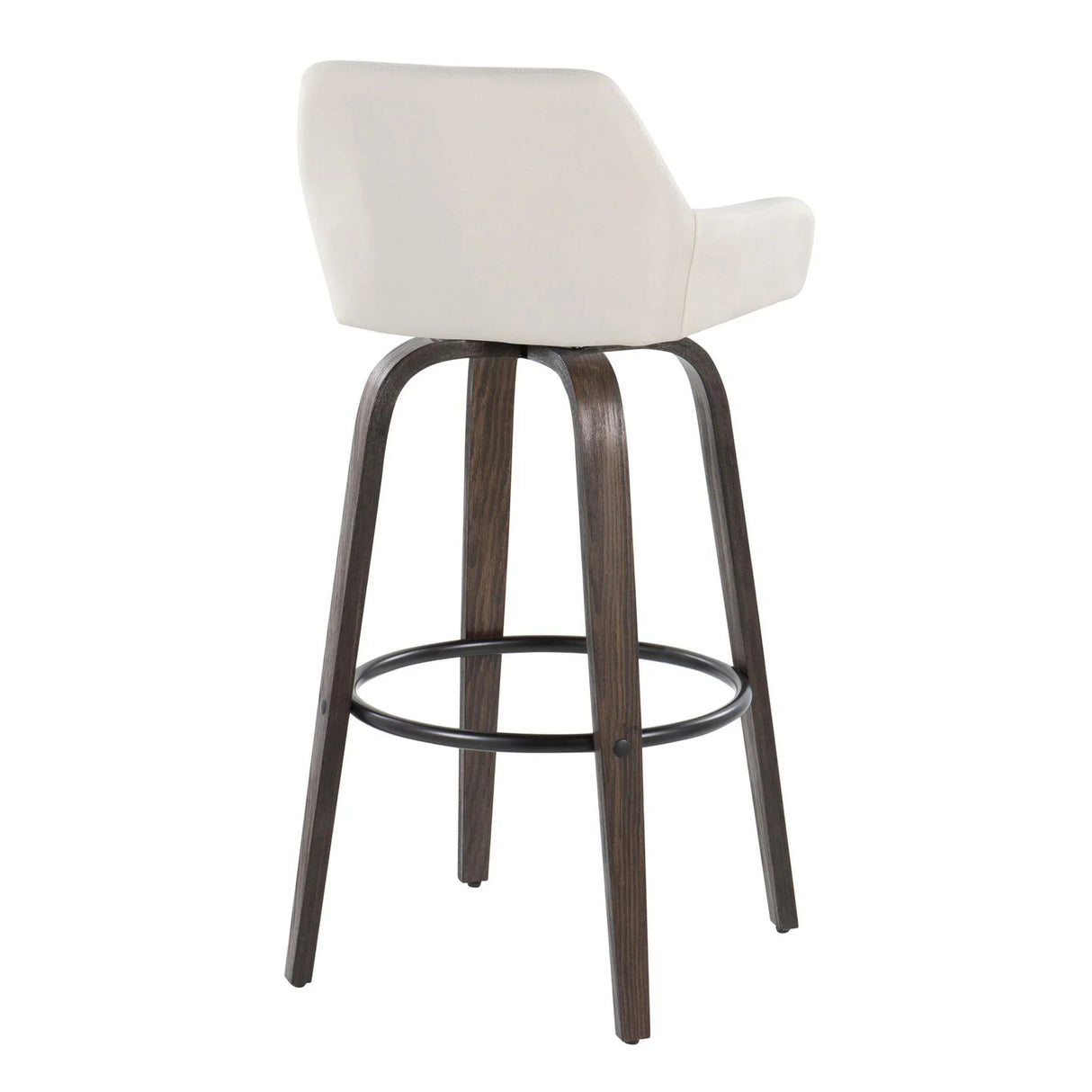 Daniella - Contemporary Fixed Height, Barstool With Swivel With Round Footrest (Set of 2) - Furniture Home Direct