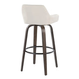 Daniella - Contemporary Fixed Height, Barstool With Swivel With Round Footrest (Set of 2) - Furniture Home Direct
