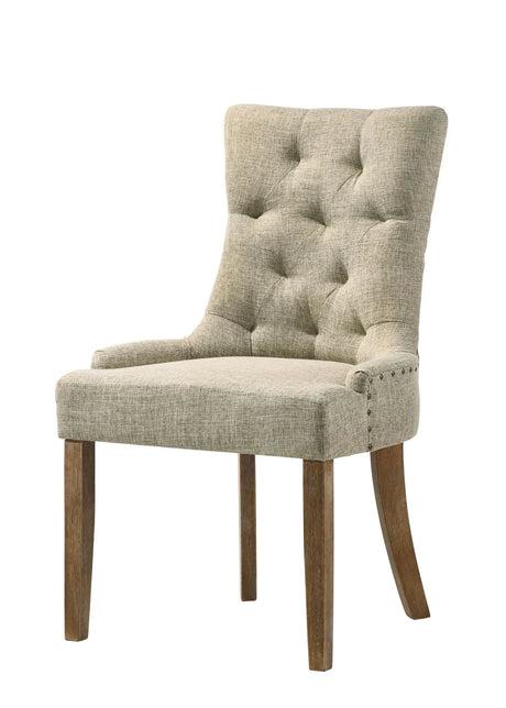 Yotam - Side Chair (Set of 2) - Beige / Oak - Furniture Home Direct