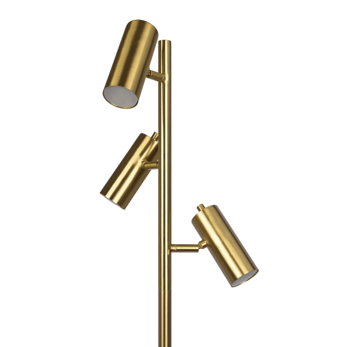 Lumina - Floor Lamp With Rotary Switch Triple Spots Cone Base - Gold - Furniture Home Direct