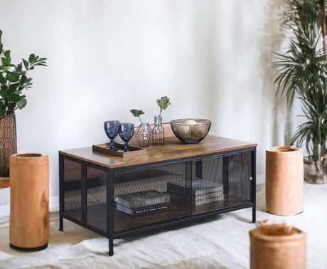 Winam - Coffee Table - Antique Oak / Black - Furniture Home Direct
