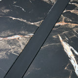 Dining Set Black Marble Top With Linen Chairs Gray - Furniture Home Direct