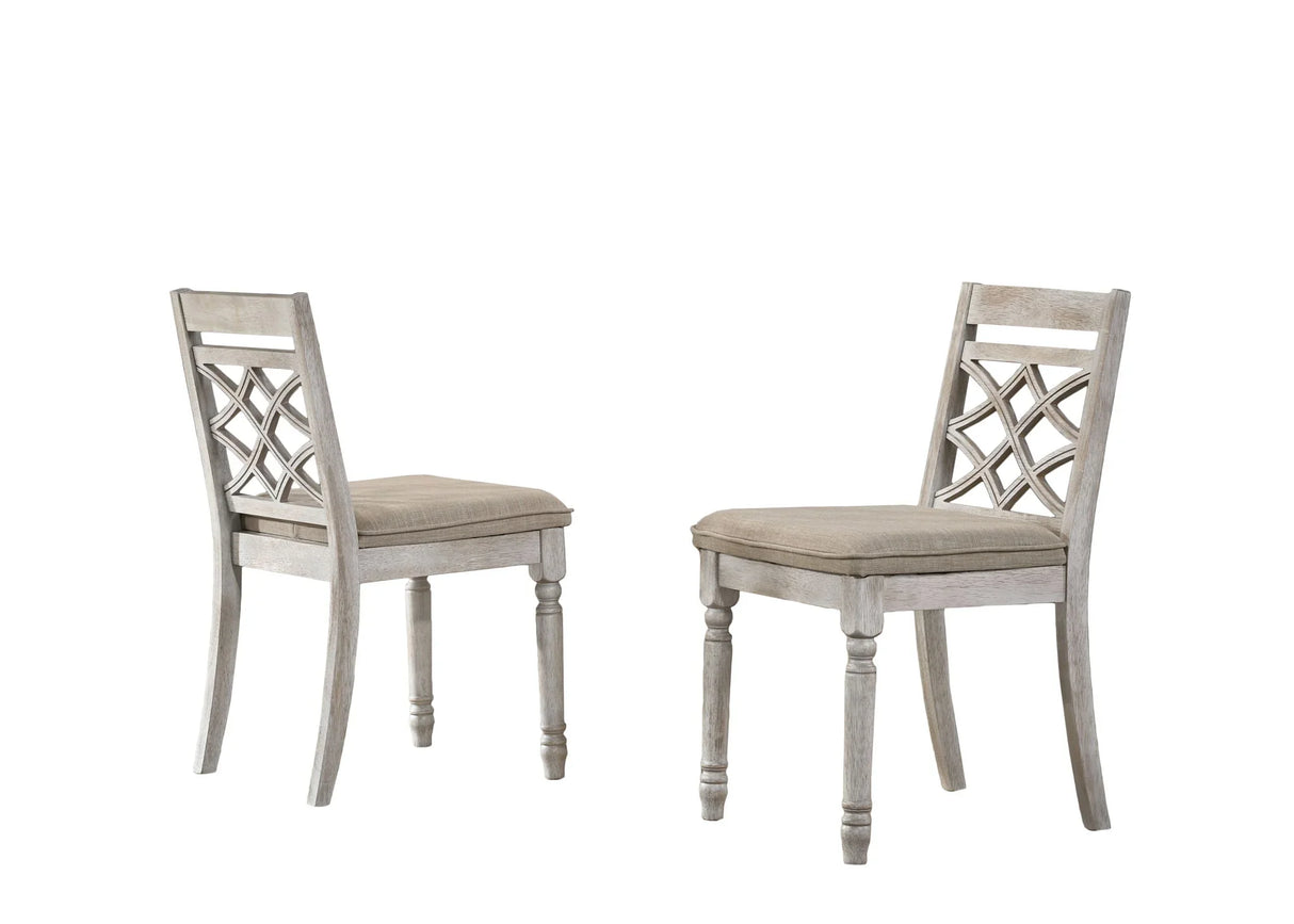 Havanna - Wide Contemporary Fabric Chair With Cushion (Set of 2) - Off White - Furniture Home Direct