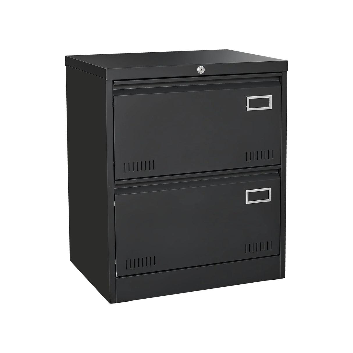 2 Drawer Metal Lateral File Cabinet With Lock, Office Vertical Files Cabinet For Home Office, Locking Metal File Cabinet - Black - Furniture Home Direct