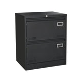 2 Drawer Metal Lateral File Cabinet With Lock, Office Vertical Files Cabinet For Home Office, Locking Metal File Cabinet - Black - Furniture Home Direct