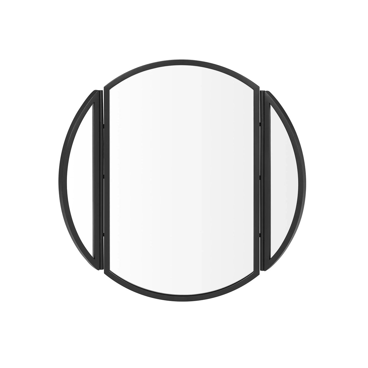 Modern Hinge Round Wall Mirror - Black - Furniture Home Direct