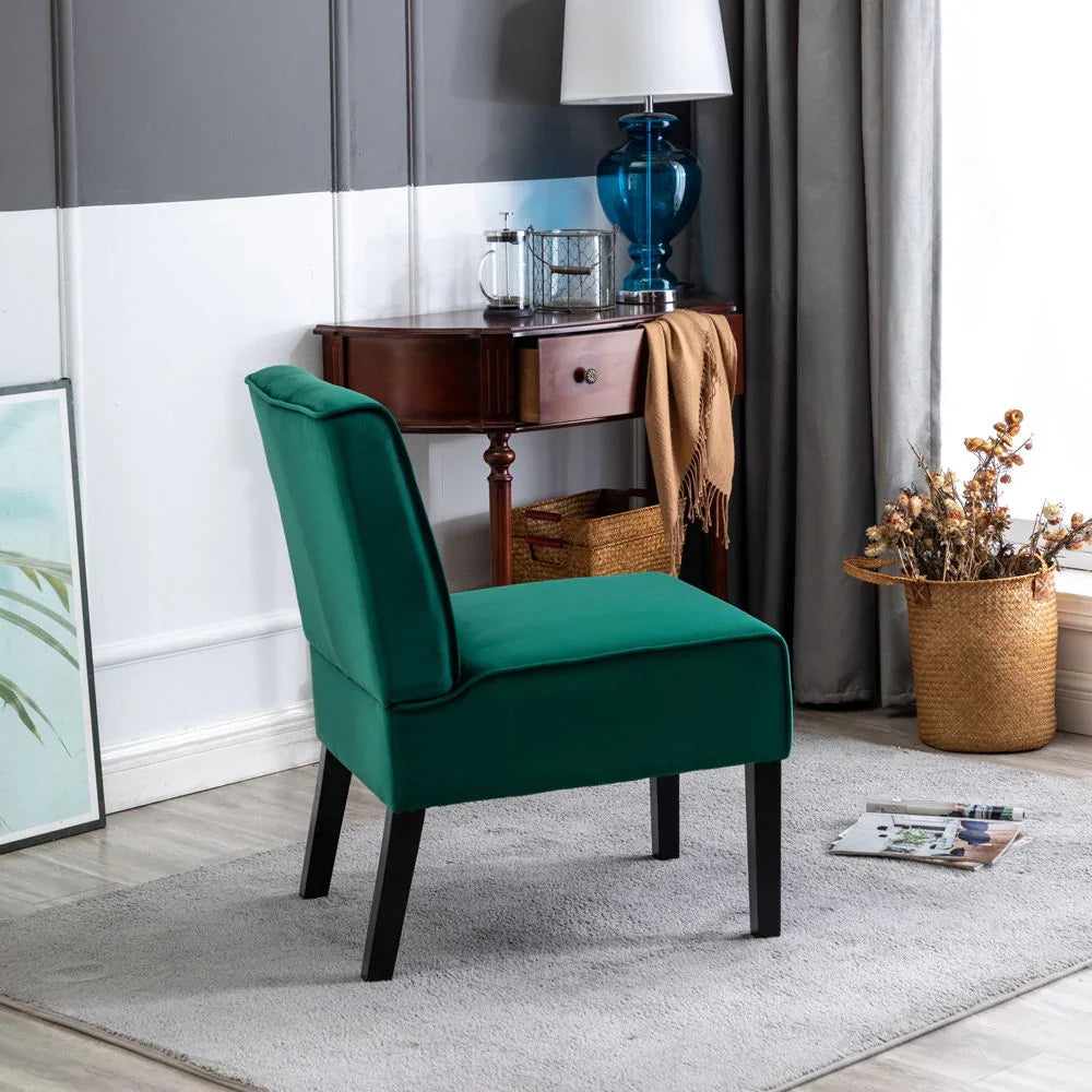 Reese - Living Room Armless Button Tufted Pattern Accent Chair (Set of 2) - Furniture Home Direct