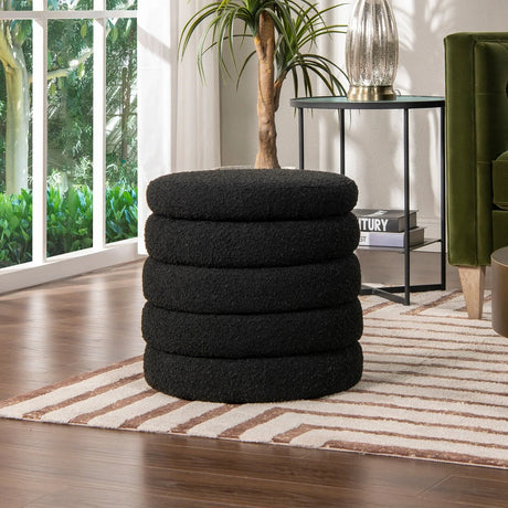 Fuji - Oversized Round Storage Ottoman - Furniture Home Direct
