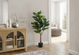47" Tall, Artificial Plant, Fiddle Tree, Indoor, Fake, Floor, Greenery, Potted, Real Touch, Decorative - Green / Black - Furniture Home Direct