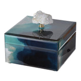 Bethany - Aqua Jewelry Box, Stackable Decorative Storage Boxes & Lids - Furniture Home Direct