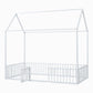 Metal House Bed With Fence And Door - Furniture Home Direct
