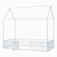 Metal House Bed With Fence And Door - Furniture Home Direct
