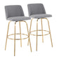 Toriano - Contemporary Fixed Height Barstool With Swivel And Round Footrest (Set of 2) - Furniture Home Direct
