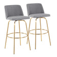 Toriano - Contemporary Fixed Height Barstool With Swivel And Round Footrest (Set of 2) - Furniture Home Direct