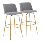 Toriano - Contemporary Fixed Height Barstool With Swivel And Round Footrest (Set of 2) - Furniture Home Direct