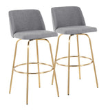 Toriano - Contemporary Fixed Height Barstool With Swivel And Round Footrest (Set of 2) - Furniture Home Direct