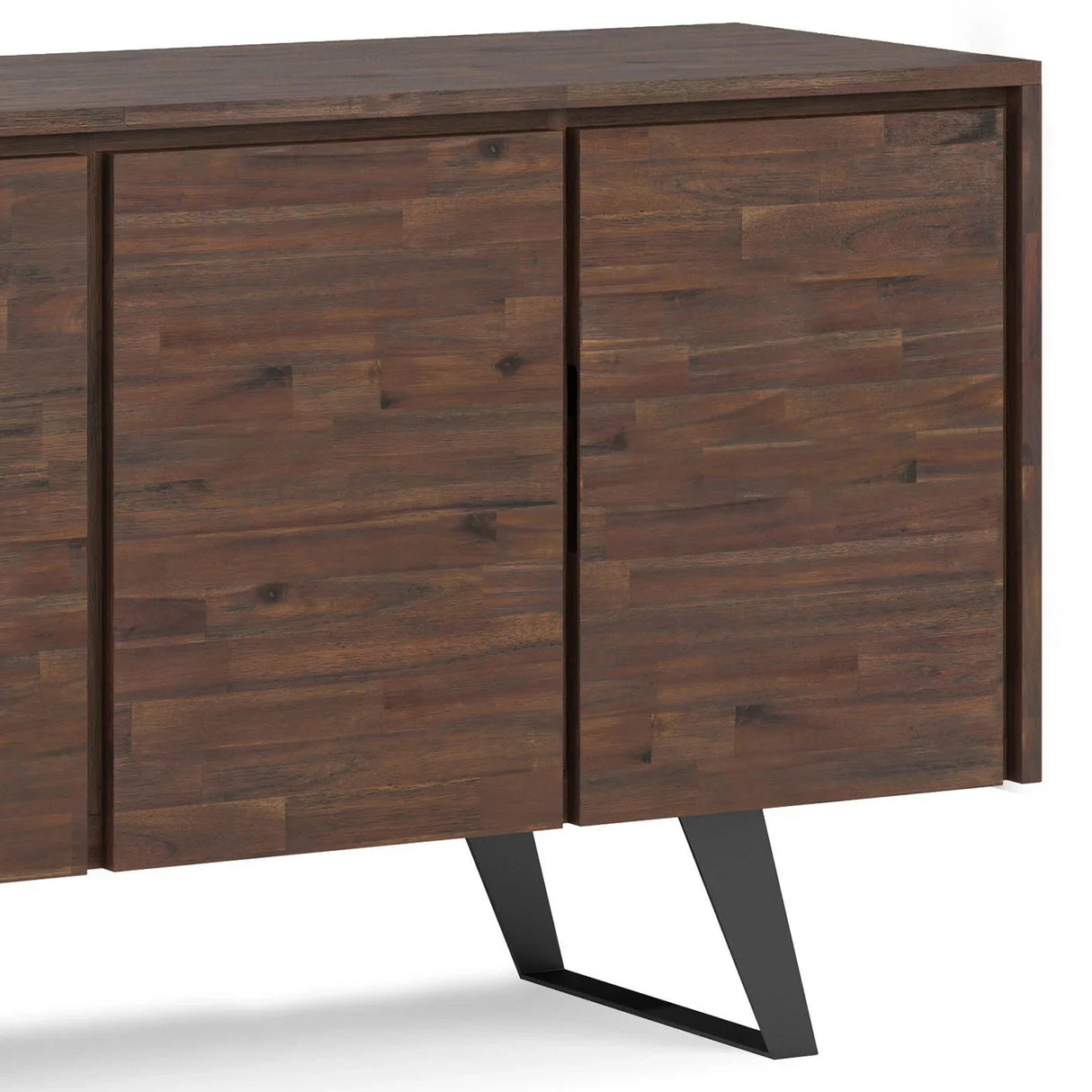Lowry - Large 4 Door Sideboard Buffet - Distressed Charcoal Brown - Furniture Home Direct