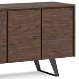 Lowry - Large 4 Door Sideboard Buffet - Distressed Charcoal Brown - Furniture Home Direct