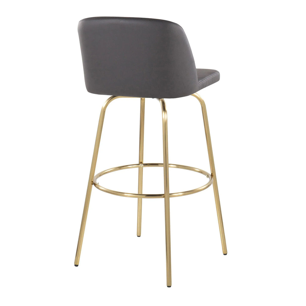 Toriano - Contemporary Fixed Height Barstool With Swivel And Round Footrest (Set of 2) - Furniture Home Direct