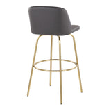 Toriano - Contemporary Fixed Height Barstool With Swivel And Round Footrest (Set of 2) - Furniture Home Direct