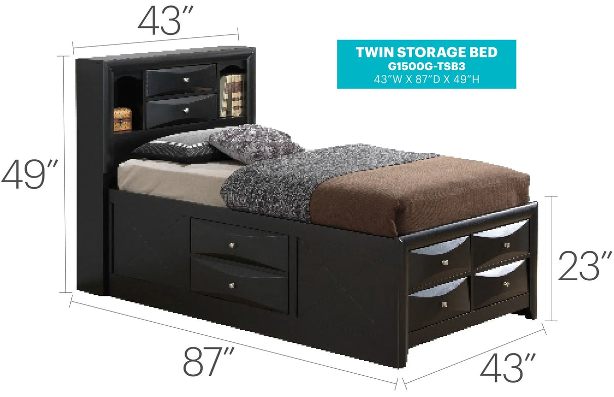 Marilla - Storage Bed With Bookcase Headboard - Furniture Home Direct