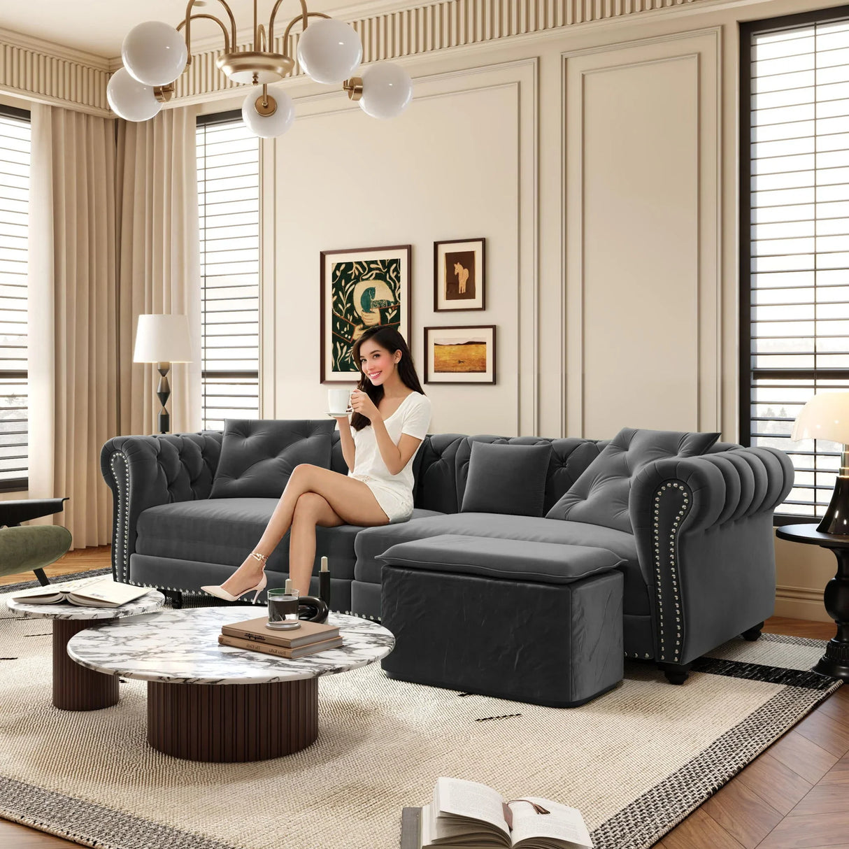 3 In 1 Pull Out Convertible Sleeper Sofa Bed - Furniture Home Direct