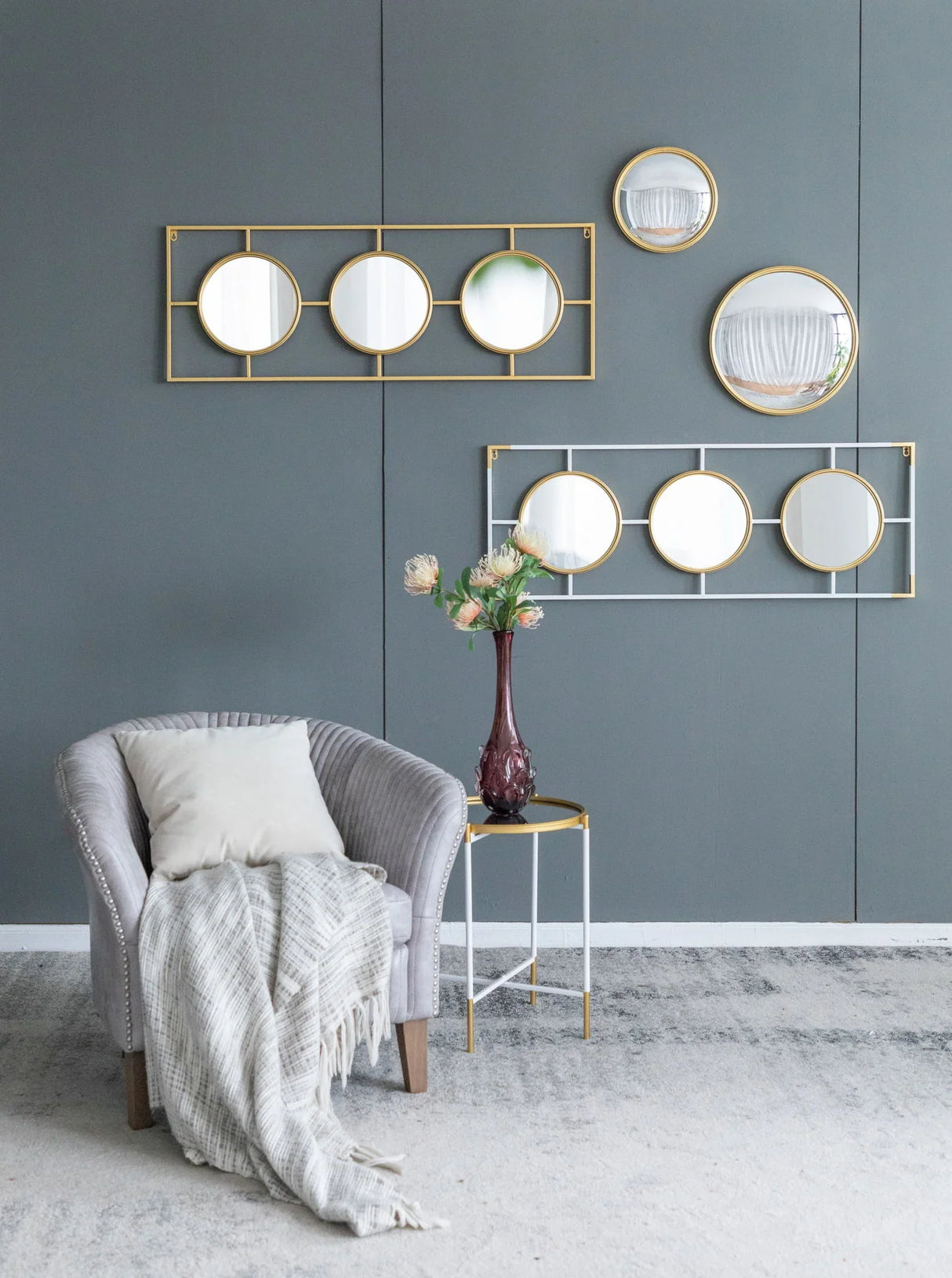3 Mirror Piece Wall Mirror InRectangular Frame, Home Wall Decor For Bedroom Living Room - Furniture Home Direct