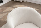 Teddy Fabric Swivel Accent Armchair Barrel Chair With Powder Coating Metal Ring - Furniture Home Direct