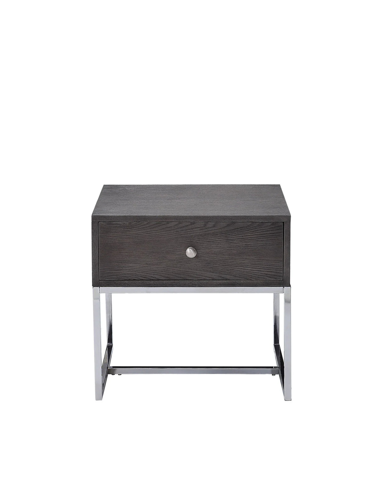 Iban - End Table - Gray Oak / Chrome - Furniture Home Direct