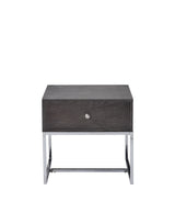 Iban - End Table - Gray Oak / Chrome - Furniture Home Direct