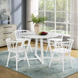 Edo - 5 Piece Dining Set, Trestle Dining Table With 4 Windsor Chairs - White - Furniture Home Direct