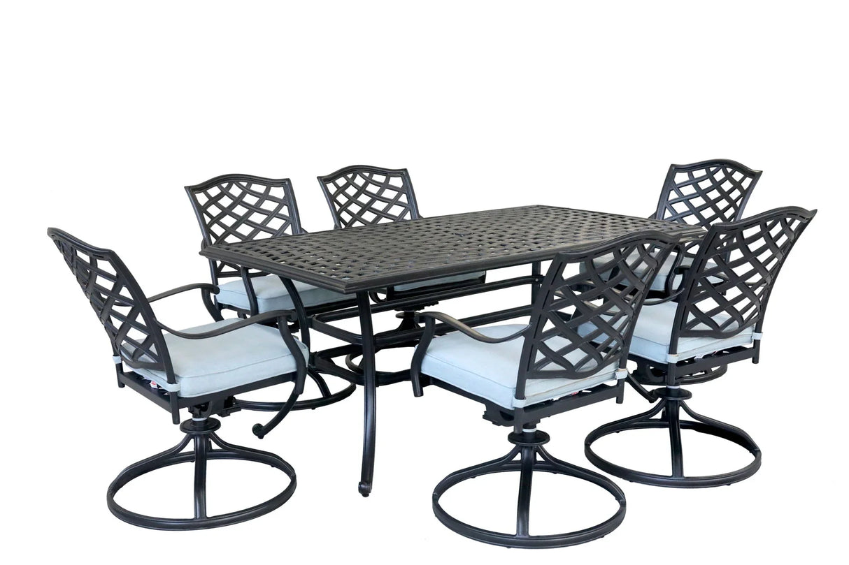 Aluminum Rectangular Dining Set - Furniture Home Direct