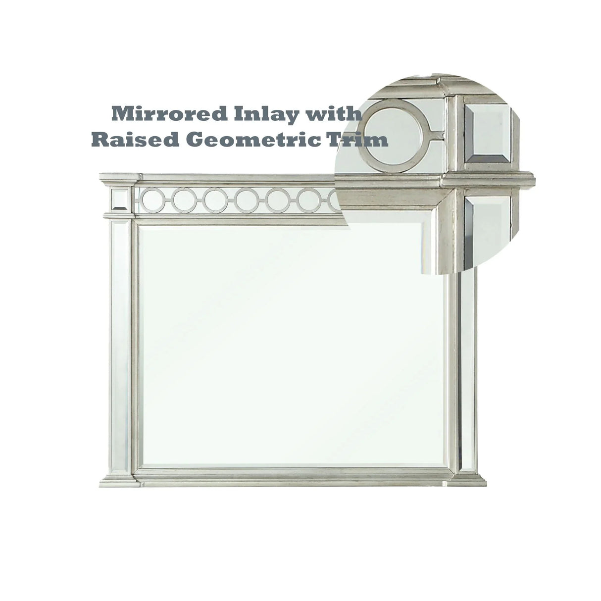 Varian - Mirrored Designed Mirror - Silver - Furniture Home Direct