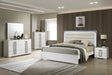 Bedroom Set Contemporary Full Bed Dresser Nightstand White - Furniture Home Direct
