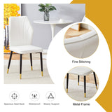 Dining Chairs Set of 4 Modern PU Upholstered Sleek White - Furniture Home Direct