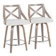Charlotte - Farmhouse Fixed Height Counter Stool & Swivel With Round Footrest (Set of 2) - Furniture Home Direct