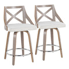 Charlotte - Farmhouse Fixed Height Counter Stool & Swivel With Round Footrest (Set of 2) - Furniture Home Direct