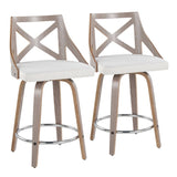 Charlotte - Farmhouse Fixed Height Counter Stool & Swivel With Round Footrest (Set of 2) - Furniture Home Direct