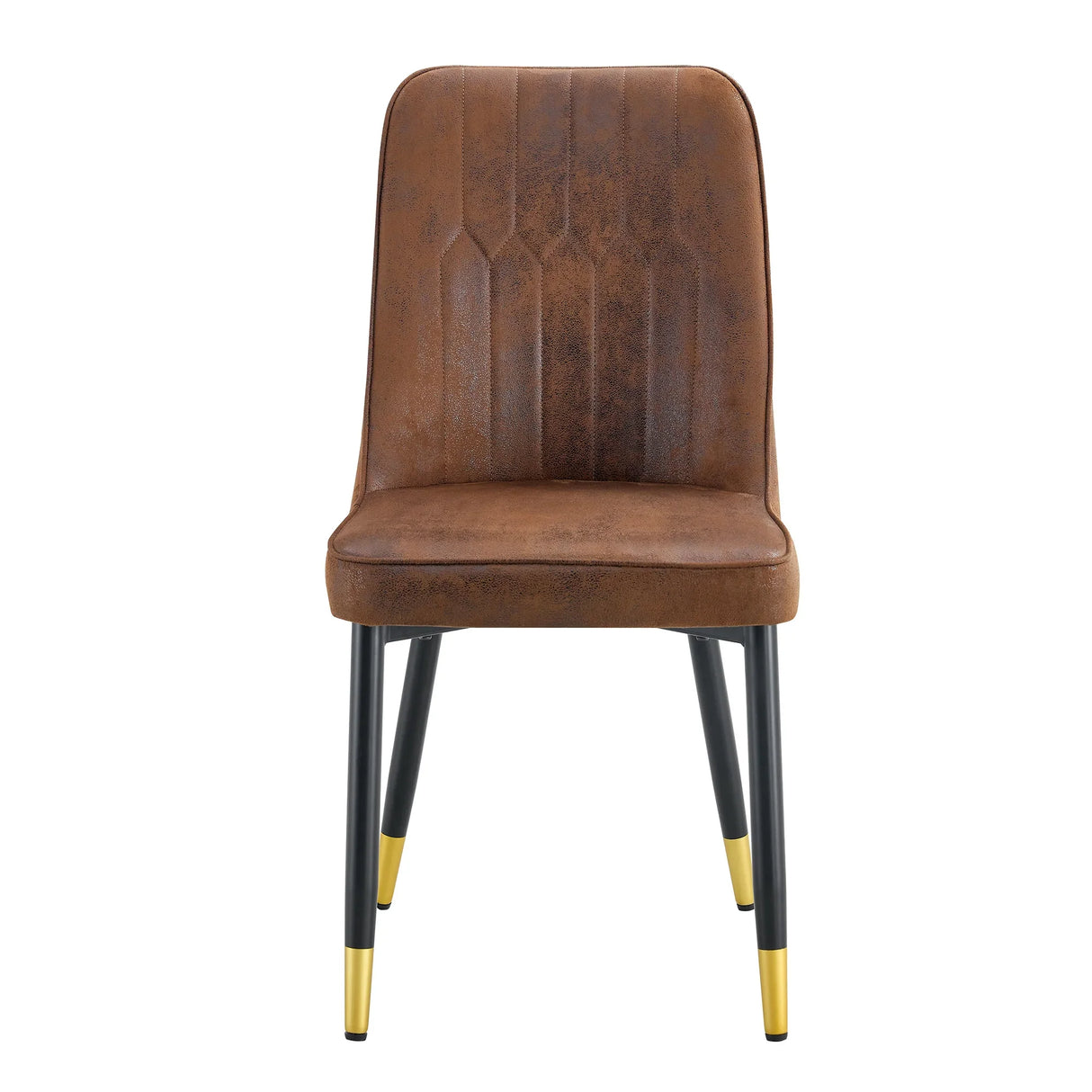 Set Of 8 Brown Faux Suede Velvet Dining Chair Set - Brown - Furniture Home Direct