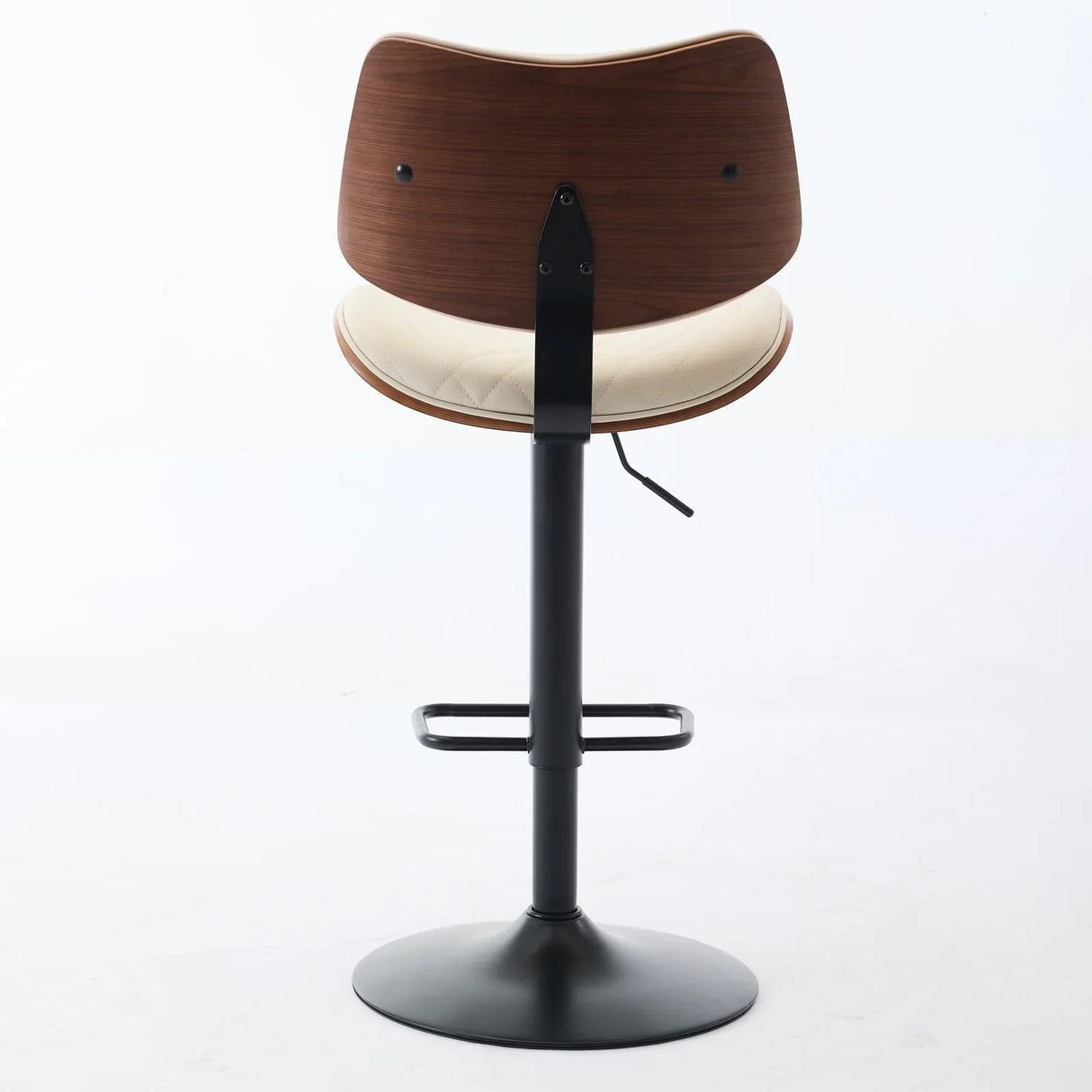 Counter Height Stool Adjustable PU Leather Swivel Beige - Furniture Home Direct