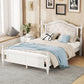 Pine Wooden Bed With Upholstered Headboard And Panel Footboard, With Two Bed Rail Support Feet And Central Platform Support Feet - Furniture Home Direct