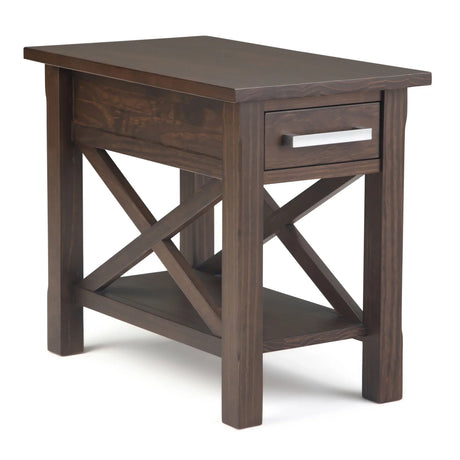 Kitchener - Narrow Side Table - Warm Walnut Brown - Furniture Home Direct
