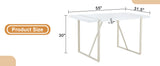 Dining Table Industrial Rectangular MDF Metal Frame White - Furniture Home Direct